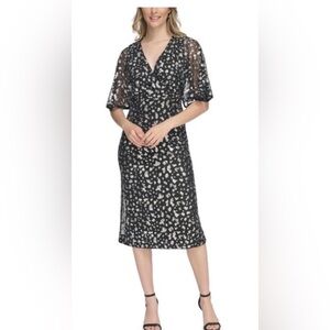 Kenzie Black & Silver Sequins Midi dress- Size 10